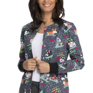 Dickies Women’s Prints Snap Front Warm-Up Jacket in Good Times Roll