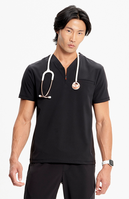 Cherokee Infinity Men’s Partial Zip V-Neck Scrub Top